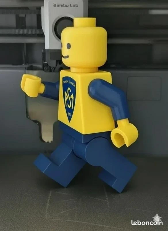 Figurine homme brique Clermont-Ferrand Rugby 💙💛 (20cm) – photo 3